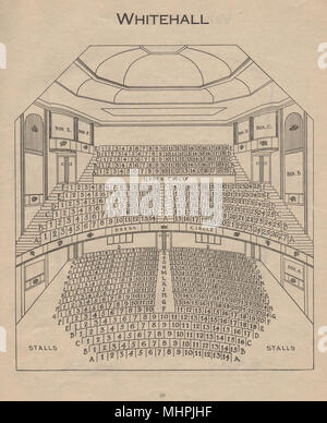 WHITEHALL THEATRE. Vintage coin plan. Londres Trafalgar Studios 1936 maintenant. Banque D'Images