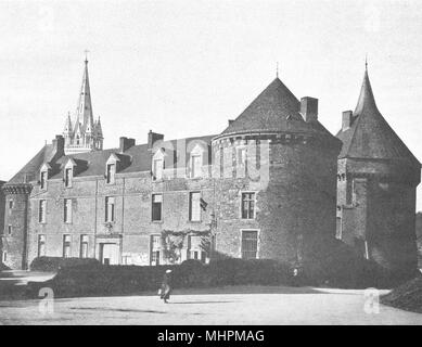 SARTHE. Château de Sillé-le-Guillaume 1902 ancienne vintage print photo Banque D'Images