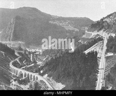 JURA. Viaducs de Morez- J'Évalude 1905 ancienne vintage print photo Banque D'Images