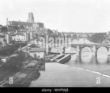 TARN. Albi- Vue générale prise du pont neuf 1903 ancienne imprimer photo Banque D'Images