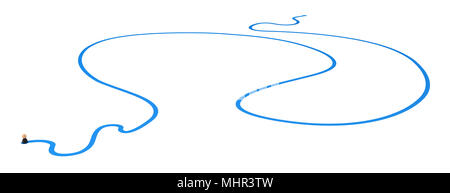 La figure 3d symbolique petite traînée de peinture, chemin over white Banque D'Images