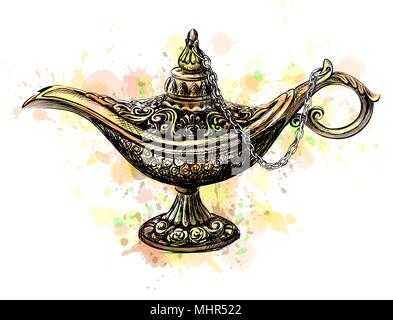 Lampe magique d'Aladdin Illustration de Vecteur