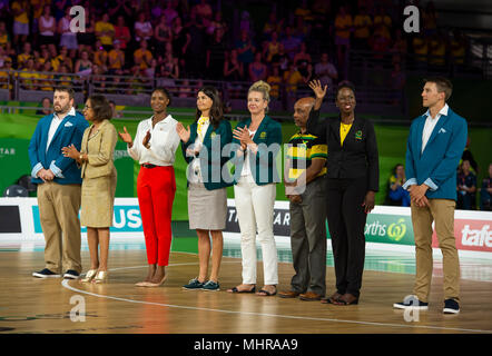 L'Australie v Angleterre Netball Médaille d Match-Commonwealth 2018 Jeux Banque D'Images