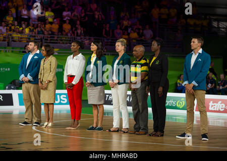 L'Australie v Angleterre Netball Médaille d Match-Commonwealth 2018 Jeux Banque D'Images