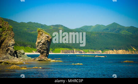 Cape Velikan géant de pierre, sculpture, nature l'île de Sakhaline en Russie Banque D'Images