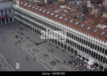 Italie Venise Vue aérienne de la place San Marco Banque D'Images