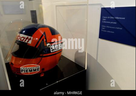 Musée de l'AUTORROME MONZA ENI DE L'EXPOSITION DU CIRCUIT GILLES VILLENEUVE. Le mythe qui ne meurt pas. Photographes ERCOLE COLOMBO (Gianpietro, Malosio MONZA - 2018-05-03) ps la photo peut être utilisé en respectant le contexte dans lequel elle a été prise, et sans l'intention diffamatoire de la décoration des personnes représentées Banque D'Images