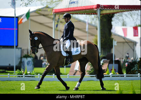 Le Gloucestershire, Royaume-Uni. 3e mai 2018. Ben Hobday équitation Mulrys Erreur pendant la phase de dressage du 2018 Mitsubishi Motors Badminton Horse Trials, Badminton, Royaume-Uni. Jonathan Clarke/Alamy Live News Banque D'Images