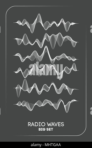 Les ondes radio vecteur. L'identification par radio-fréquence. La communication sans fil. Les ondes sonores abstract vector illustration Illustration de Vecteur
