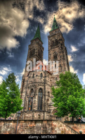 Église Saint Sebaldus à Nuremberg. Image HDR Banque D'Images
