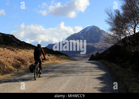 Randonnée à vélo à Sutherland, Highland Ecosse Banque D'Images