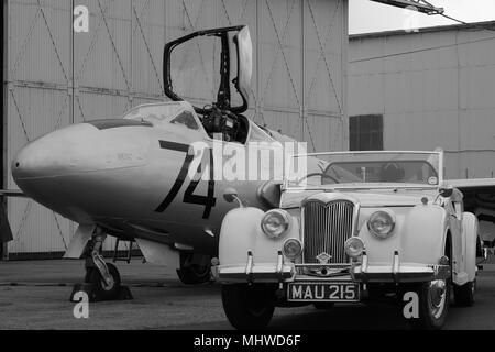 De Havilland Vampire, T11, WZ507, G-VTII, Coventry Airport, Angleterre, Royaume-Uni. Banque D'Images