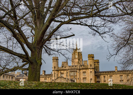 St John College de Cambridge nouvelle cour vue panoramique Banque D'Images