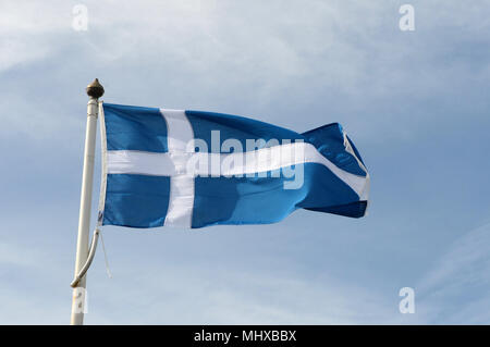 Drapeau Shetland dans le vent Banque D'Images