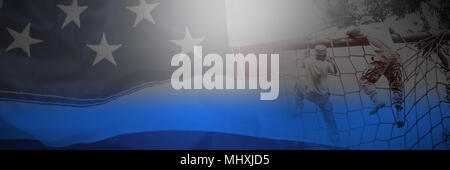 Image composite de l'image complète de froissées drapeau américain Banque D'Images