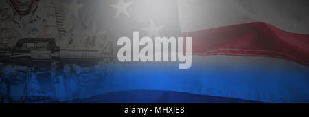 Image composite de l'image complète de froissées drapeau américain Banque D'Images