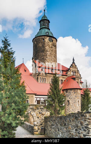 Le Zamek Czocha château Czocha (défensive) est un château construit sur une colline, Sucha (Czocha), Basse-silésie, Pologne, Europe Banque D'Images