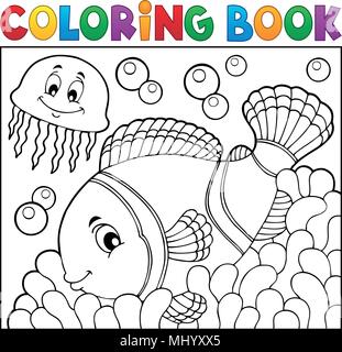 Livre de coloriage poissons clowns Thème 1 - eps10 vector illustration Image Vectorielle Stock ...