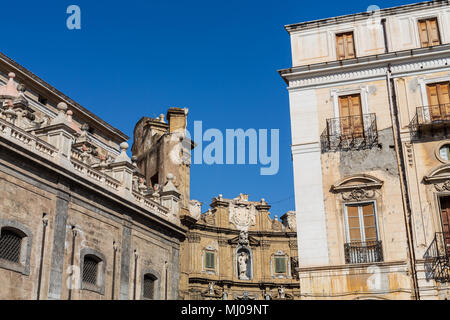 La Piazza Pretoria, Palerme, Sicile, Italie Banque D'Images