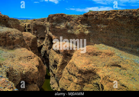 Canyon de Sesriem de la rivière Tsauchab, Sossusvley, Namibie Banque D'Images