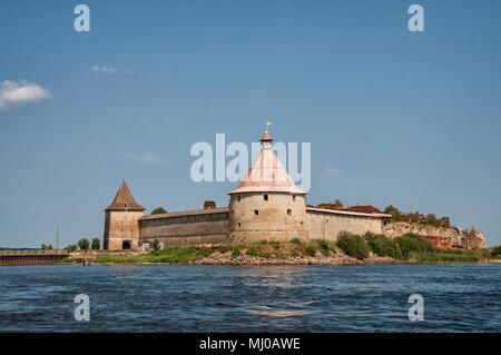 Forteresse Oreshek - une ancienne forteresse russe sur Orekhovy dans l'île de source du fleuve Neva, dans la région de Leningrad, Russie Banque D'Images