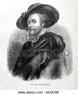 Sir Peter Paul Rubens, 1577 - 1640 a été un artiste flamand, antique illustration de circa 1880 Banque D'Images