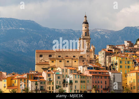 Basilique Saint-Michel-Archange à Menton - France Banque D'Images