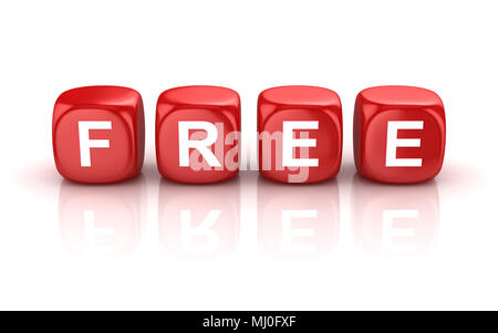 Red Free Box , c'est un rendu 3d'image de synthèse. Isolé sur blanc. Banque D'Images