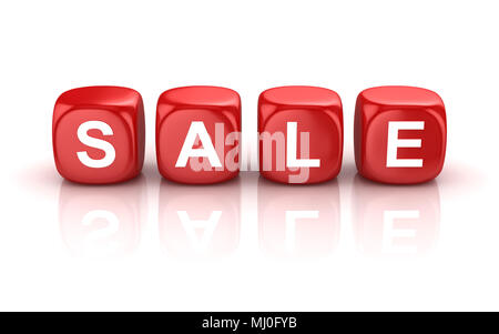 Vente rouge fort , c'est un rendu 3d'image de synthèse. Isolé sur blanc. Banque D'Images