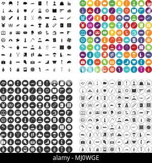 100 crimes de guerre icons set vector variante Illustration de Vecteur