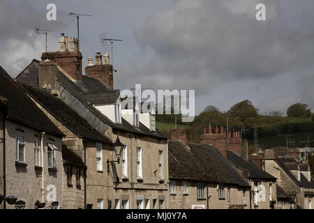 Toit de maisons mitoyennes à Winchcombe, Cotswolds Gloucestershire. Banque D'Images