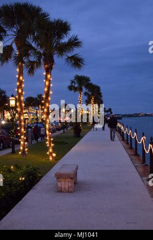 Nuits de vacances Lights, Saint Augustine, Floride, États-Unis Banque D'Images