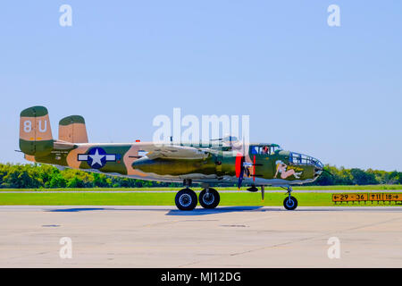 B-25 B25 Mitchell WW2 WWII Bombardier. Plus largement utilisé des forces aériennes alliées en bombardiers WW2. Cette exemple est basé au Texas. Banque D'Images