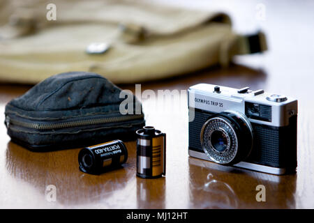 Olympus TRIP 35mm compact film appareil construit entre 1968 - 1983. Banque D'Images