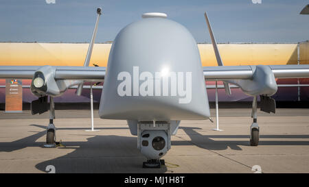 BERLIN, ALLEMAGNE - Apr 27, 2018 : Airbus EADS Harfang drone UAV sur l'affichage à l'ILA Berlin Air Show. Banque D'Images