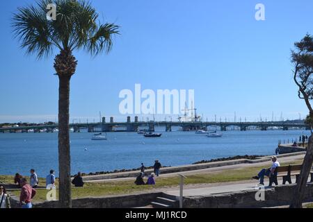 Castillo de San Marcos - vue sur la baie Banque D'Images