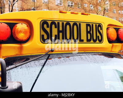 School bus sign close up Banque D'Images