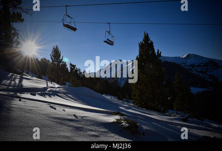 Au Télésiège Ski Resort Banque D'Images