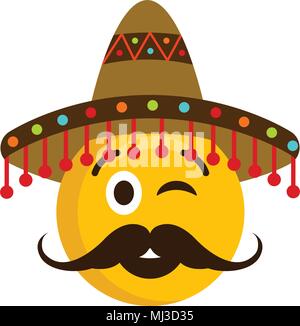 Heureux avec un emoji Mexican Hat Illustration de Vecteur