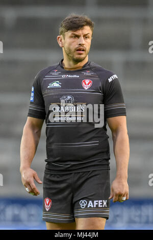 3 mai 2018, totalement méchants, stade St Helens, Angleterre ; Betfred Super League rugby, Round 14, St Helens v des Dragons Catalans ; Jon Wilkin de St Helens Banque D'Images