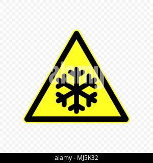 Panneau d'avertissement de froid. Symboles de danger. Illustration de Vecteur