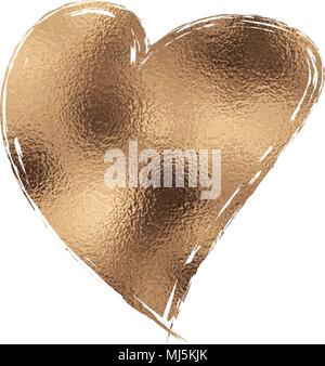 Gold glitter heart for premium Valentines Day card Illustration de Vecteur