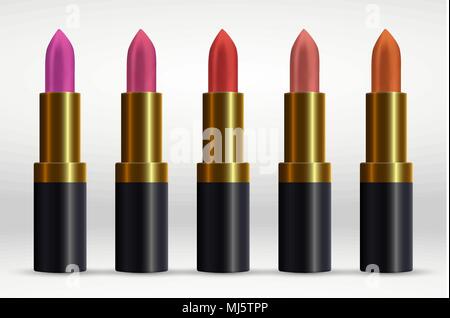 Rouge à lèvres rouge isolé sur fond blanc Illustration de Vecteur