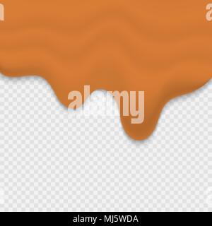 Caramel sucré fondu dégoulinant sur fond transparent Illustration de Vecteur