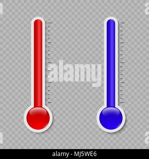 La mesure de thermomètre de température (chaud/froid isolé sur fond blanc Illustration de Vecteur