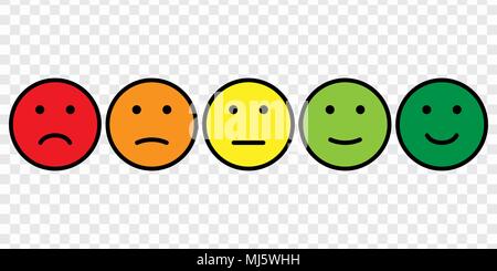 Smiley face icon set isolé sur fond blanc. Icône d'émoticône différents symboles de notation. Illustration de Vecteur