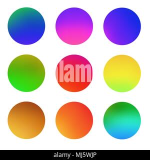Jeu de gradient ronde, cercle de couleurs différentes. du liquide couvre pour le calendrier, brochure, invitation, cartes. Illustration de Vecteur