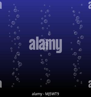 Bulles de l'effervescence de l'eau scintille dans un verre de soda. Illustration de Vecteur