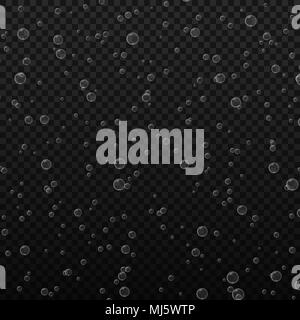 Bulles de l'effervescence de l'eau scintille dans un verre de soda. Illustration de Vecteur