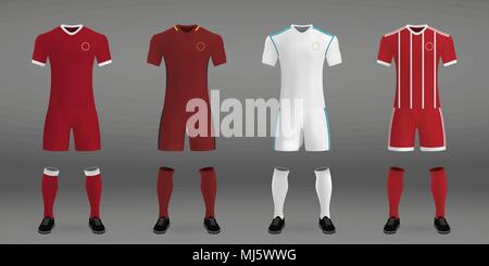 Ensemble de kit de football, t-shirt modèle pour l'accueil. Vector illustration Illustration de Vecteur